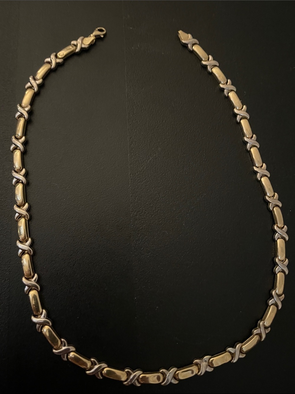 Vintage Two-Tone 10k Gold & Silver Women’s Link Necklace